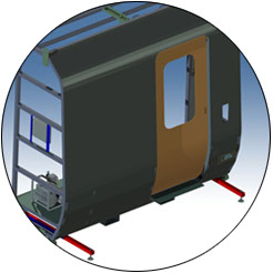 Hitachi Train - Door Maintenance Training Rig outside view - mechanical engineering design