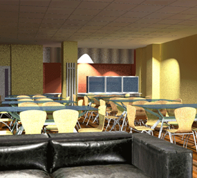 Office Canteen design photo realistic image